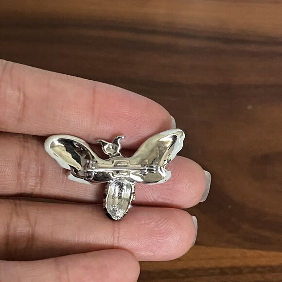 Vintage Retro Teal Enamel Fly Bee Insect Rhinestone Pin Brooch Lot‎ Of 2 - Picture 5 of 5